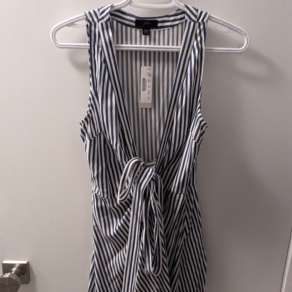J. Crew wrap dress blue and white stripes - XXS